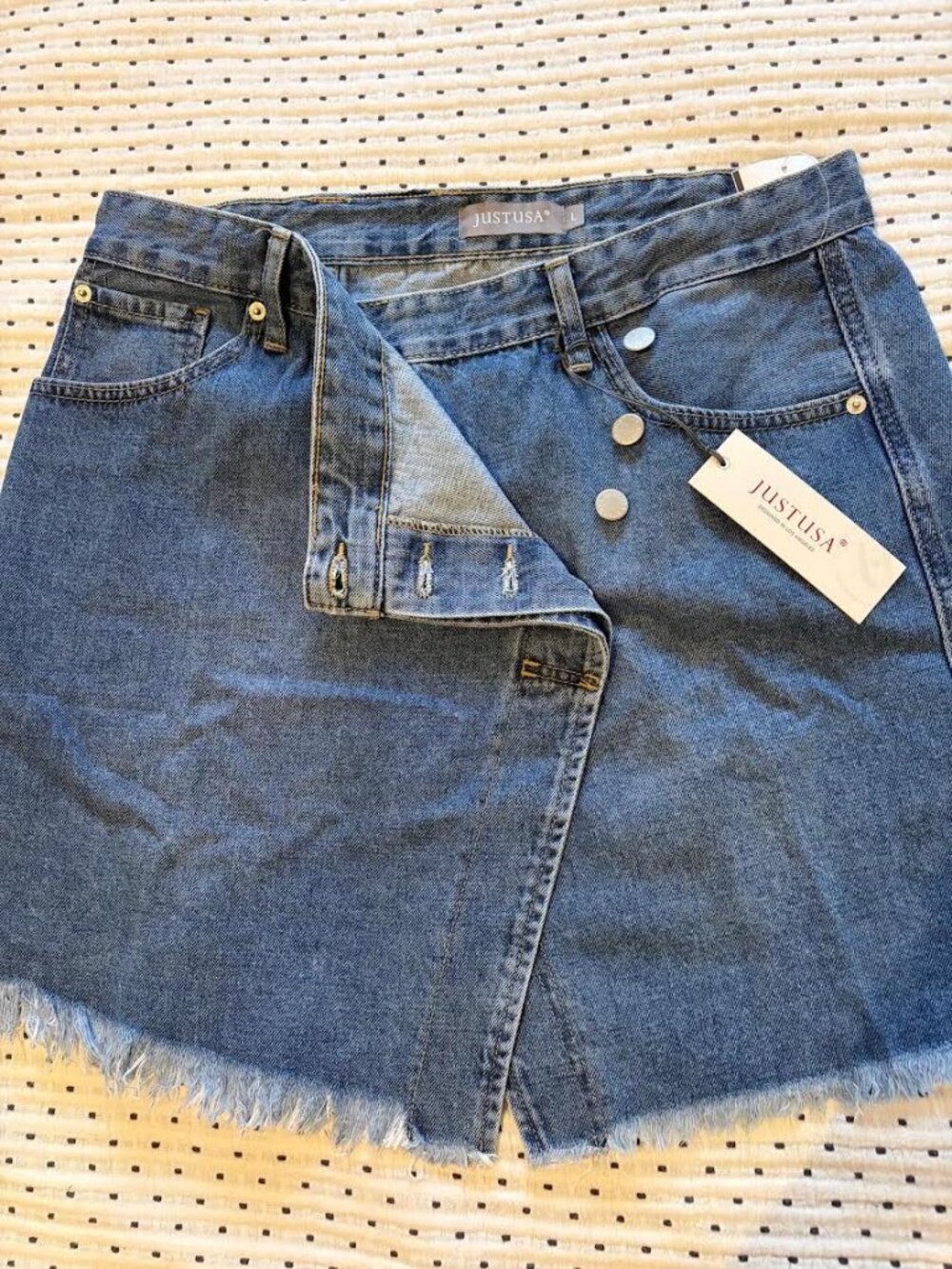 JUST USA criss cross Denim skirt